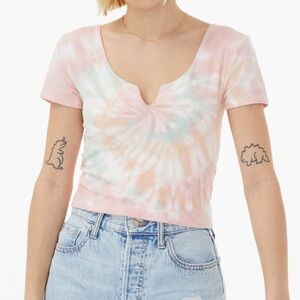 BRAND NWT Aeropostale Seriously Soft Baby Tee Cotton Tie Dye Top - size small